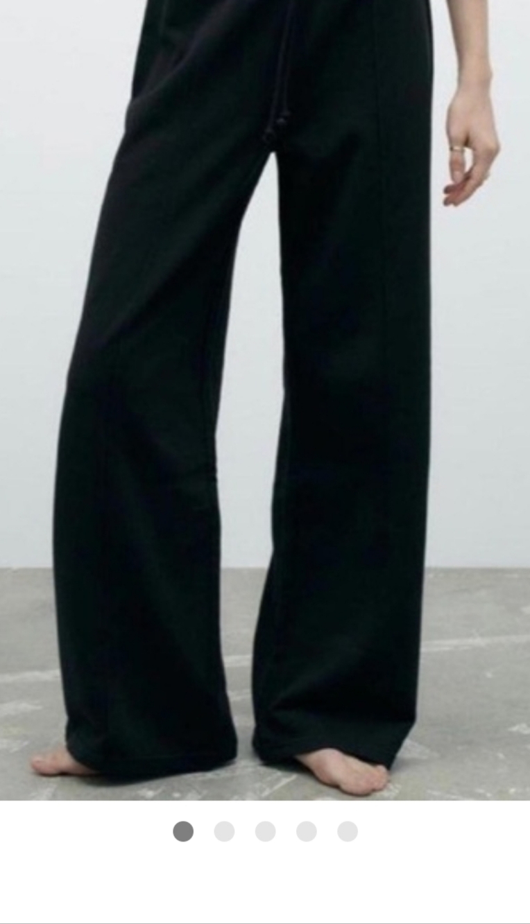 Black Wide Leg Drawstring Sweatpants Size M